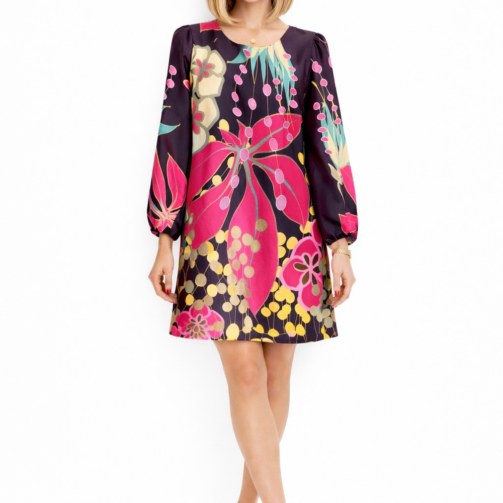 Vibrant Colorful Floral Long Sleeve Dress | Jealous Tomato Tropical